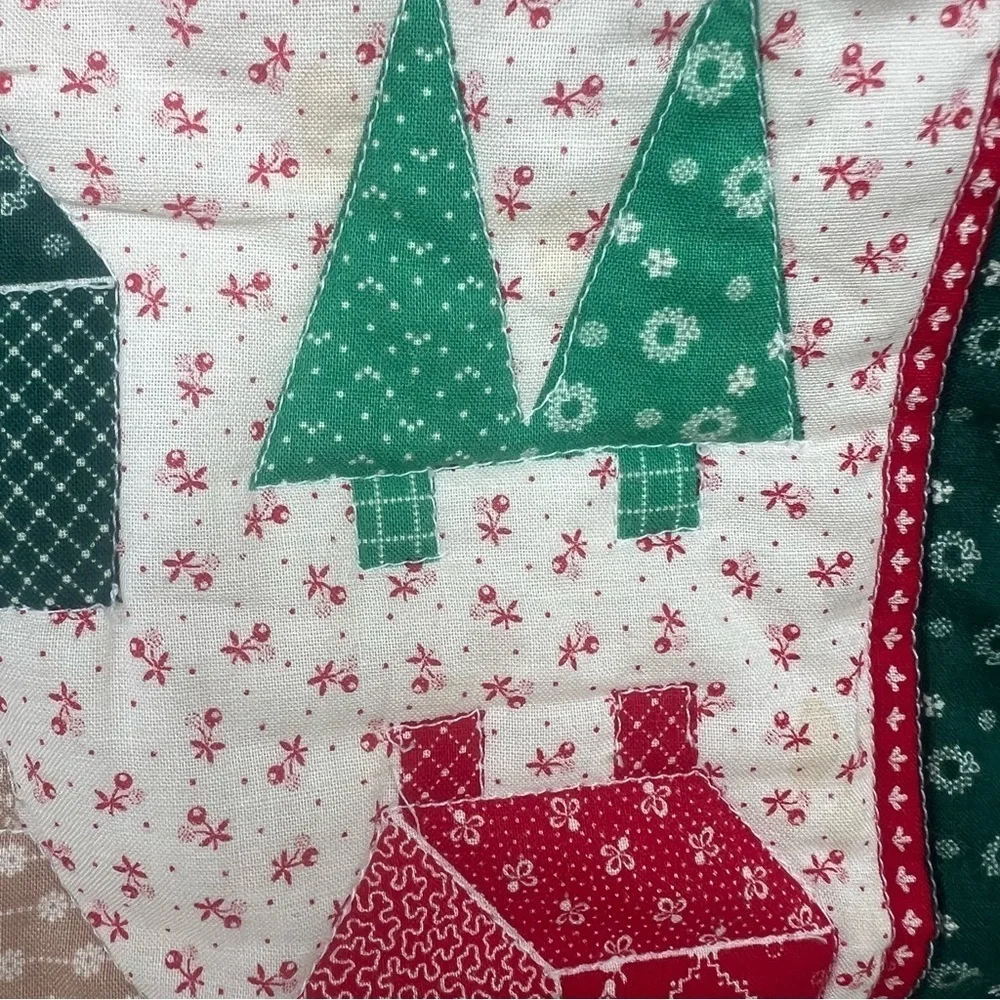 VTG Cranston Fabrics Country Christmas Accent Pillow Cover Lace Handmade 14x14